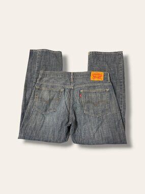 Levi's Jeans Mens 34 32 Light Blue Bootcut Distressed Faded Frayed Hem Authentic